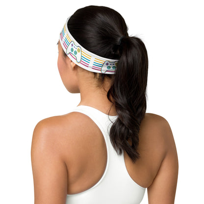 JenDore®  Hair Rainbow Gaming Controller Headband - Polyester/Spandex