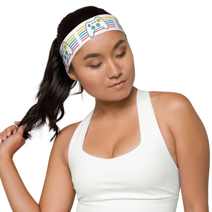 JenDore®  Hair Rainbow Gaming Controller Headband - Polyester/Spandex