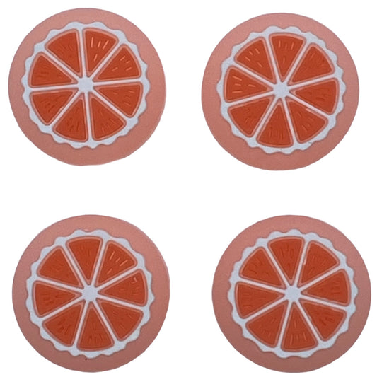 JenDore Jelly Orange Fruit 4Pcs Silicone Thumb Grip Caps for Nintendo Switch