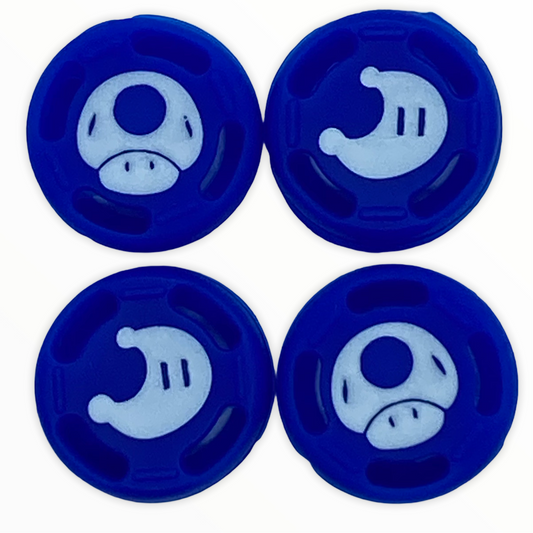 Jendore Blue Moon &amp; Mushroom 4Pcs Capuchons de poignée en silicone pour Nintendo Switch