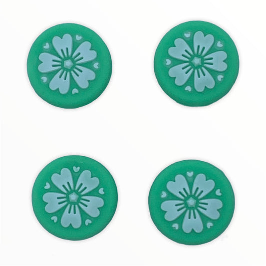 Jendore Green Sakura Flowers 4Pcs Capuchons de poignée en silicone pour Nintendo Switch