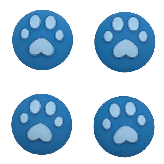 Jendore Blue White Paw 4Pcs Capuchons de poignée en silicone pour Nintendo Switch