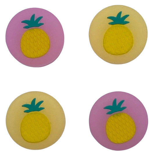 Jendore Jelly Rose Jaune Ananas Fruits 4Pcs Capuchons de Poignée en Silicone pour Nintendo Switch