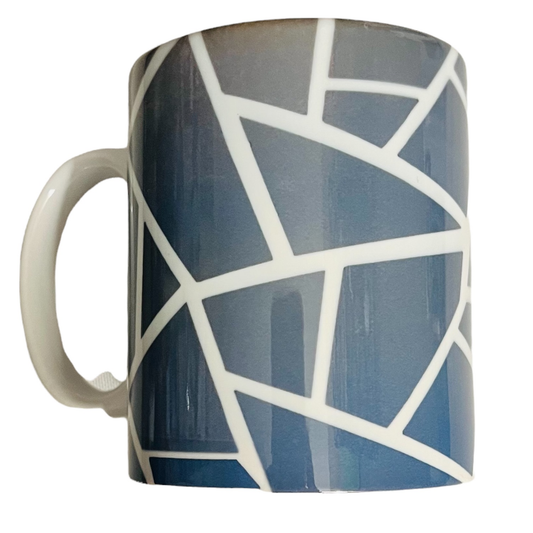 JenDore Azul Geométrico 12 oz. Taza de té y café